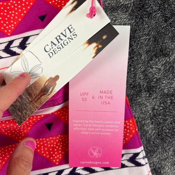 Carve Designs Savarna Tank Top Raspberry Tulum Yoga Athletic Geometric S NWT - Picture 4 of 10